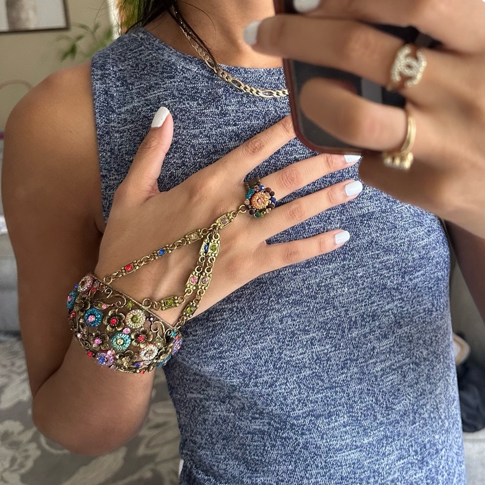 Stunning Floral Cuff Bracelet / Ring